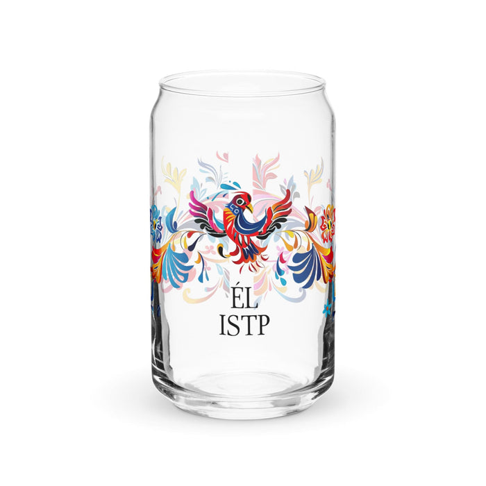 El Istp Exclusive Art Piece Can-Shaped Glass Home Office Work Mexican Spanish Pride Gift Cup One-Of-A-Kind Calligraphy Glass | E10 Mexicada 16 oz