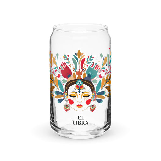 El Libra Exclusive Art Piece Can-Shaped Glass Home Office Work Mexican Spanish Pride Gift Cup One-Of-A-Kind Calligraphy Glass | E1 Mexicada 16 oz