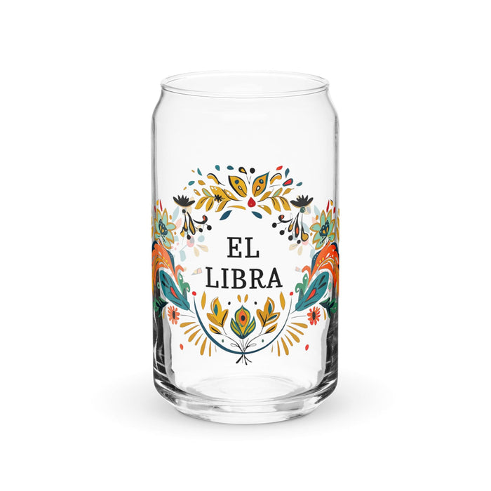 El Libra Exclusive Art Piece Can-Shaped Glass Home Office Work Mexican Spanish Pride Gift Cup One-Of-A-Kind Calligraphy Glass | E2 Mexicada 16 oz