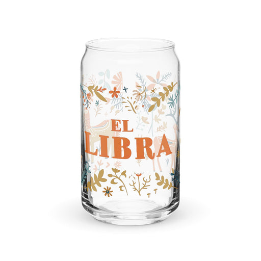 El Libra Exclusive Art Piece Can-Shaped Glass Home Office Work Mexican Spanish Pride Gift Cup One-Of-A-Kind Calligraphy Glass | E3 Mexicada 16 oz