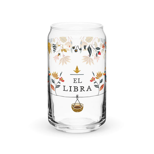 El Libra Exclusive Art Piece Can-Shaped Glass Home Office Work Mexican Spanish Pride Gift Cup One-Of-A-Kind Calligraphy Glass | E4 Mexicada 16 oz