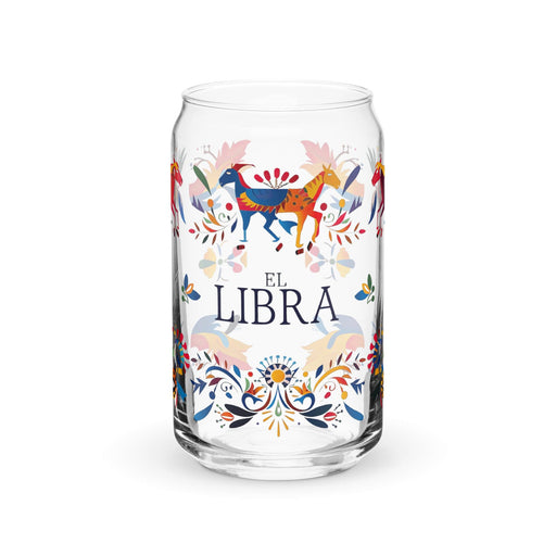 El Libra Exclusive Art Piece Can-Shaped Glass Home Office Work Mexican Spanish Pride Gift Cup One-Of-A-Kind Calligraphy Glass | E6 Mexicada 16 oz