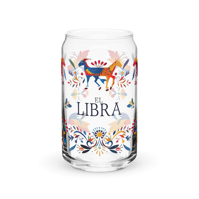 El Libra Exclusive Art Piece Can-Shaped Glass Home Office Work Mexican Spanish Pride Gift Cup One-Of-A-Kind Calligraphy Glass | E6 Mexicada 16 oz