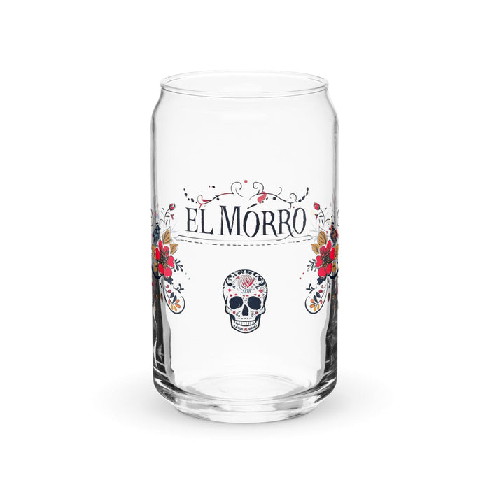 El Morro Exclusive Art Piece Can-Shaped Glass Home Office Work Mexican Spanish Pride Gift Cup One-Of-A-Kind Calligraphy Glass | E4 Mexicada 16 oz