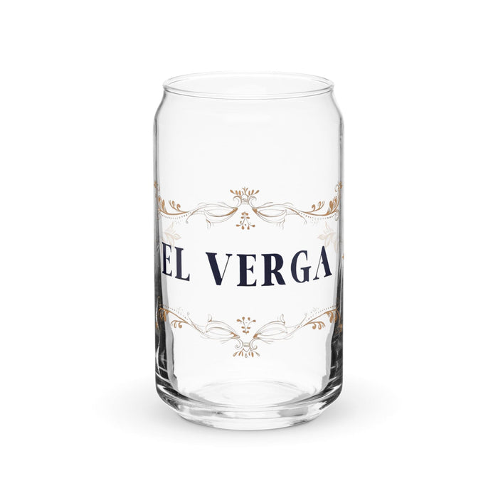 El Vegano Exclusive Art Piece Can-Shaped Glass Home Office Work Mexican Spanish Pride Gift Cup One-Of-A-Kind Calligraphy Glass | E10 Mexicada 16 oz