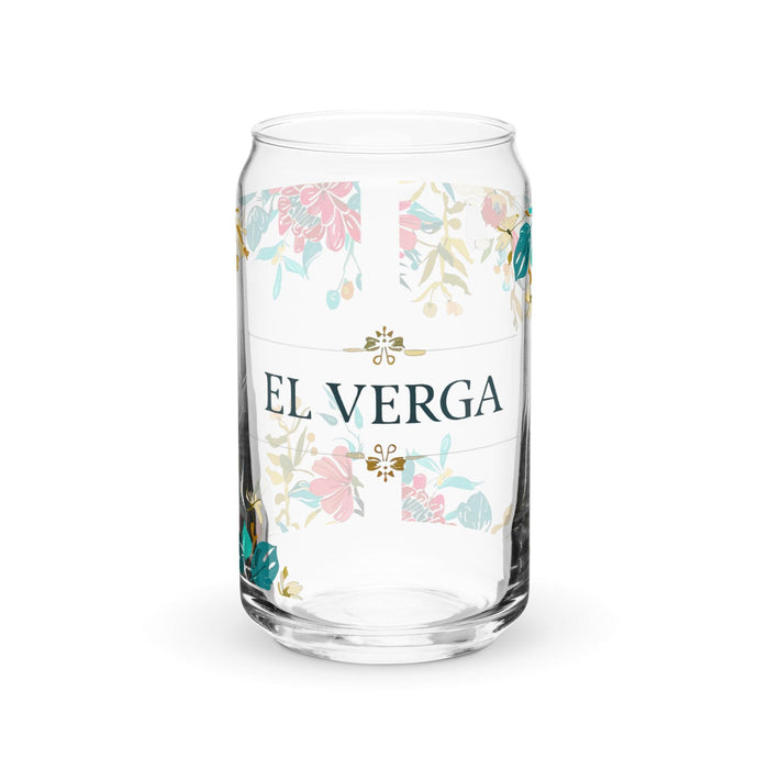 El Verga Exclusive Art Piece Can-Shaped Glass Home Office Work Mexican Spanish Pride Gift Cup One-Of-A-Kind Calligraphy Glass | E6 Mexicada 16 oz