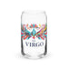 El Virgo Exclusive Art Piece Can-Shaped Glass Home Office Work Mexican Spanish Pride Gift Cup One-Of-A-Kind Calligraphy Glass | E4 Mexicada 16 oz