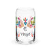 El Virgo Exclusive Art Piece Can-Shaped Glass Home Office Work Mexican Spanish Pride Gift Cup One-Of-A-Kind Calligraphy Glass | E8 Mexicada 16 oz