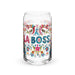 La Boss Exclusive Art Piece Can-Shaped Glass Home Office Work Mexican Spanish Pride Gift Cup One-Of-A-Kind Calligraphy Glass | L9 Mexicada 16 oz