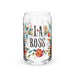 La Boss Exclusive Art Piece Can-Shaped Glass Home Office Work Mexican Spanish Pride Gift Cup One-Of-A-Kind Calligraphy Glass | L15 Mexicada 16 oz