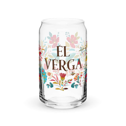 El Verga Exclusive Art Piece Can-Shaped Glass Home Office Work Mexican Spanish Pride Gift Cup One-Of-A-Kind Calligraphy Glass | E16 Mexicada 16 oz