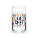 La Chef Exclusive Art Piece Can-Shaped Glass Home Office Work Mexican Spanish Pride Gift Cup One-Of-A-Kind Calligraphy Glass | L2 Mexicada 16 oz