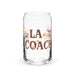 La Coach Exclusive Art Piece Can-Shaped Glass Home Office Work Mexican Spanish Pride Gift Cup One-Of-A-Kind Calligraphy Glass | L1 Mexicada 16 oz