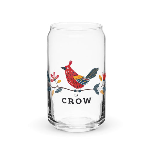 La Crow Exclusive Art Piece Can-Shaped Glass Home Office Work Mexican Spanish Pride Gift Cup One-Of-A-Kind Calligraphy Glass | L4 Mexicada 16 oz