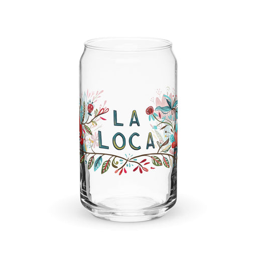 La Loca Exclusive Art Piece Can-Shaped Glass Home Office Work Mexican Spanish Pride Gift Cup One-Of-A-Kind Calligraphy Glass | L9 Mexicada 16 oz