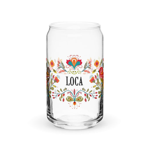 La Loca Exclusive Art Piece Can-Shaped Glass Home Office Work Mexican Spanish Pride Gift Cup One-Of-A-Kind Calligraphy Glass | L13 Mexicada 16 oz