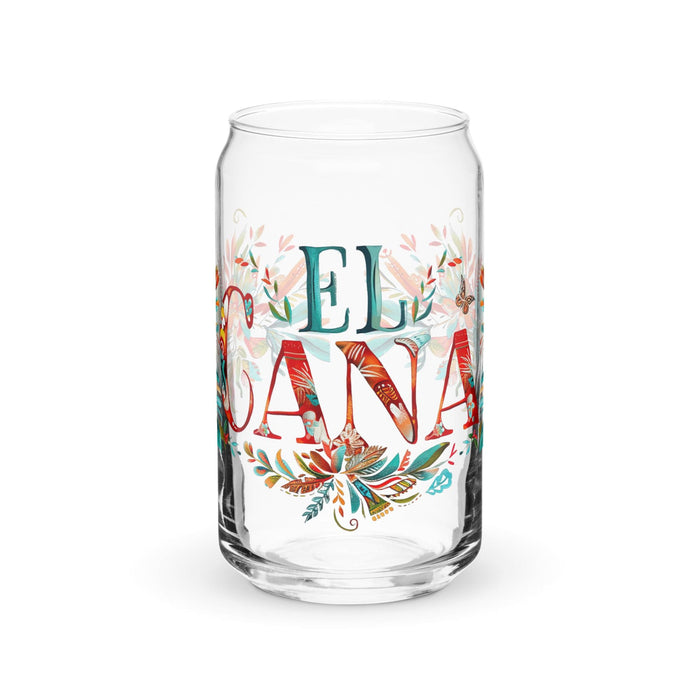 El Caña Exclusive Art Piece Can-Shaped Glass Home Office Work Mexican Spanish Pride Gift Cup One-Of-A-Kind Calligraphy Glass | E1 Mexicada 16 oz