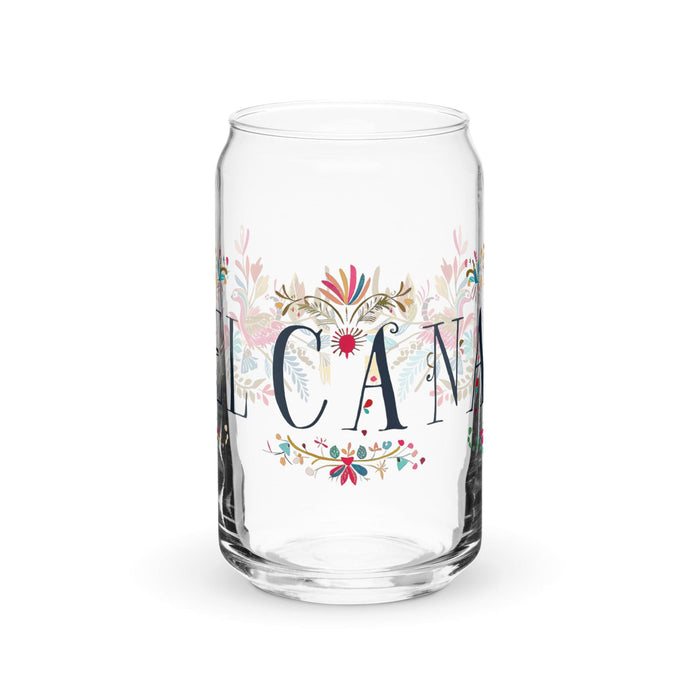 El Caña Exclusive Art Piece Can-Shaped Glass Home Office Work Mexican Spanish Pride Gift Cup One-Of-A-Kind Calligraphy Glass | E3 Mexicada 16 oz