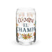 El Champa Exclusive Art Piece Can-Shaped Glass Home Office Work Mexican Spanish Pride Gift Cup One-Of-A-Kind Calligraphy Glass | E1 Mexicada 16 oz