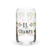 El Champa Exclusive Art Piece Can-Shaped Glass Home Office Work Mexican Spanish Pride Gift Cup One-Of-A-Kind Calligraphy Glass | E7 Mexicada 16 oz