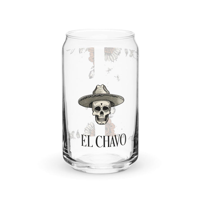 El Chavo Exclusive Art Piece Can-Shaped Glass Home Office Work Mexican Spanish Pride Gift Cup One-Of-A-Kind Calligraphy Glass | E4 Mexicada 16 oz