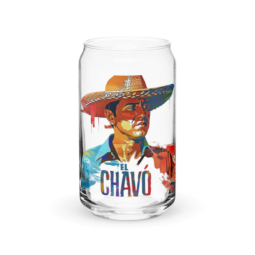 El Chavo Exclusive Art Piece Can-Shaped Glass Home Office Work Mexican Spanish Pride Gift Cup One-Of-A-Kind Calligraphy Glass | E9 Mexicada 16 oz