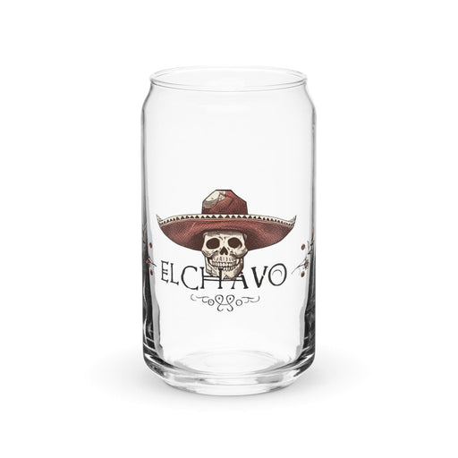 El Chavo Exclusive Art Piece Can-Shaped Glass Home Office Work Mexican Spanish Pride Gift Cup One-Of-A-Kind Calligraphy Glass | E17 Mexicada 16 oz