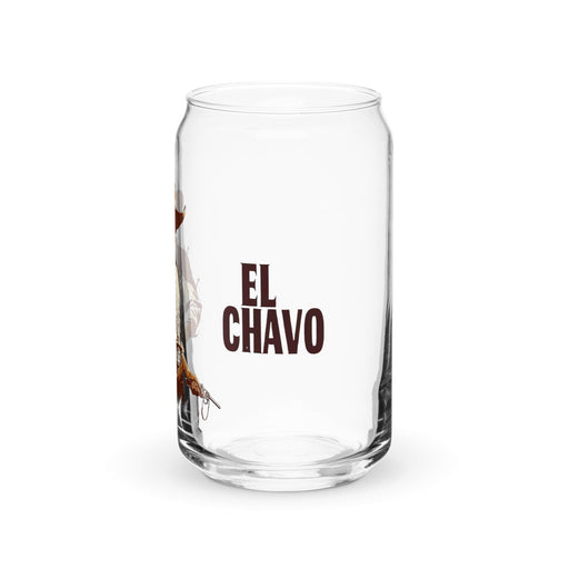 El Chavo Exclusive Art Piece Can-Shaped Glass Home Office Work Mexican Spanish Pride Gift Cup One-Of-A-Kind Calligraphy Glass | E21 Mexicada 16 oz