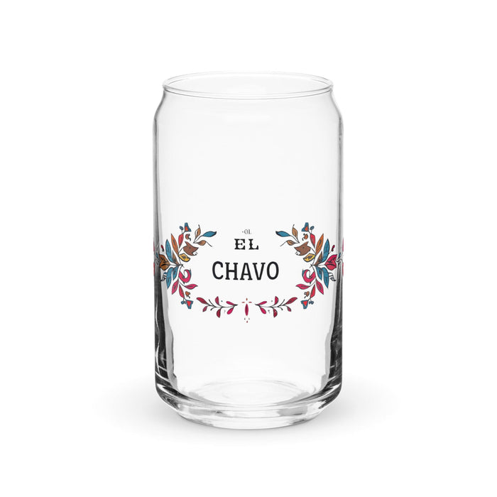 El Chavo Exclusive Art Piece Can-Shaped Glass Home Office Work Mexican Spanish Pride Gift Cup One-Of-A-Kind Calligraphy Glass | E24 Mexicada 16 oz