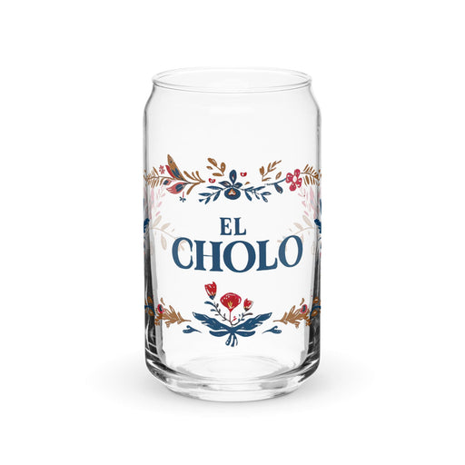 El Cholo Exclusive Art Piece Can-Shaped Glass Home Office Work Mexican Spanish Pride Gift Cup One-Of-A-Kind Calligraphy Glass | E2 Mexicada 16 oz