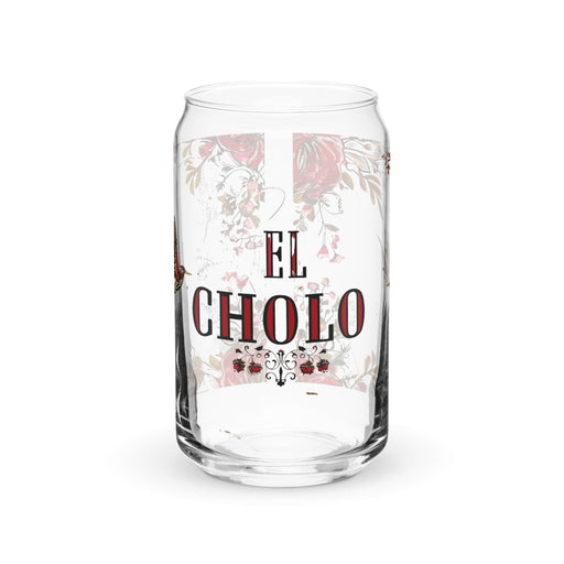 El Cholo Exclusive Art Piece Can-Shaped Glass Home Office Work Mexican Spanish Pride Gift Cup One-Of-A-Kind Calligraphy Glass | E3 Mexicada 16 oz