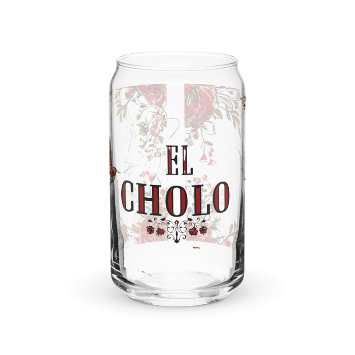 El Cholo Exclusive Art Piece Can-Shaped Glass Home Office Work Mexican Spanish Pride Gift Cup One-Of-A-Kind Calligraphy Glass | E3 Mexicada 16 oz