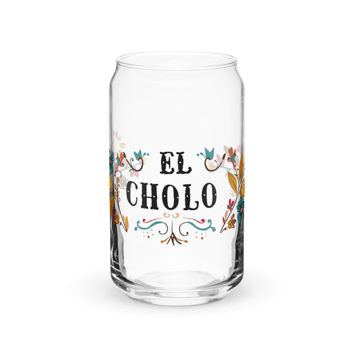 El Cholo Exclusive Art Piece Can-Shaped Glass Home Office Work Mexican Spanish Pride Gift Cup One-Of-A-Kind Calligraphy Glass | E5 Mexicada 16 oz