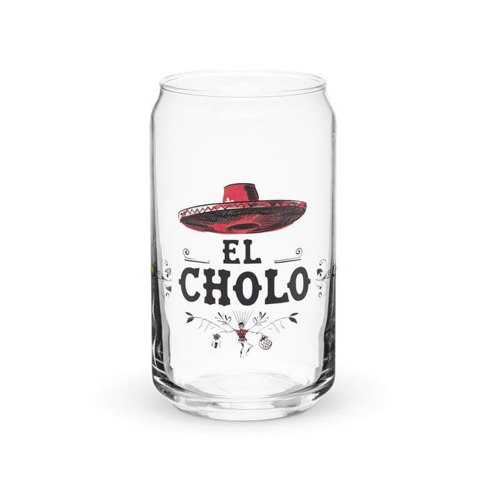 El Cholo Exclusive Art Piece Can-Shaped Glass Home Office Work Mexican Spanish Pride Gift Cup One-Of-A-Kind Calligraphy Glass | E6 Mexicada 16 oz