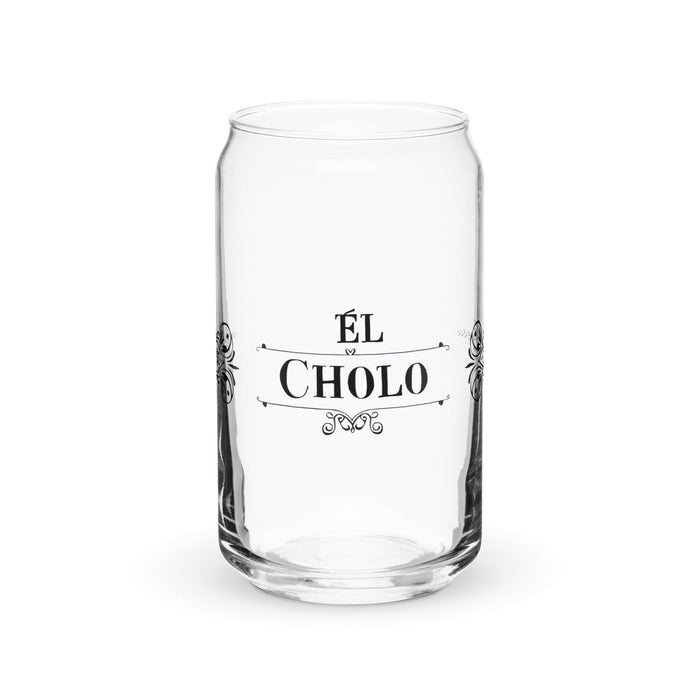 El Cholo Exclusive Art Piece Can-Shaped Glass Home Office Work Mexican Spanish Pride Gift Cup One-Of-A-Kind Calligraphy Glass | E10 Mexicada 16 oz