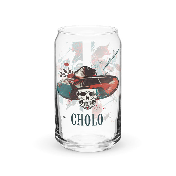 El Cholo Exclusive Art Piece Can-Shaped Glass Home Office Work Mexican Spanish Pride Gift Cup One-Of-A-Kind Calligraphy Glass | E12 Mexicada 16 oz