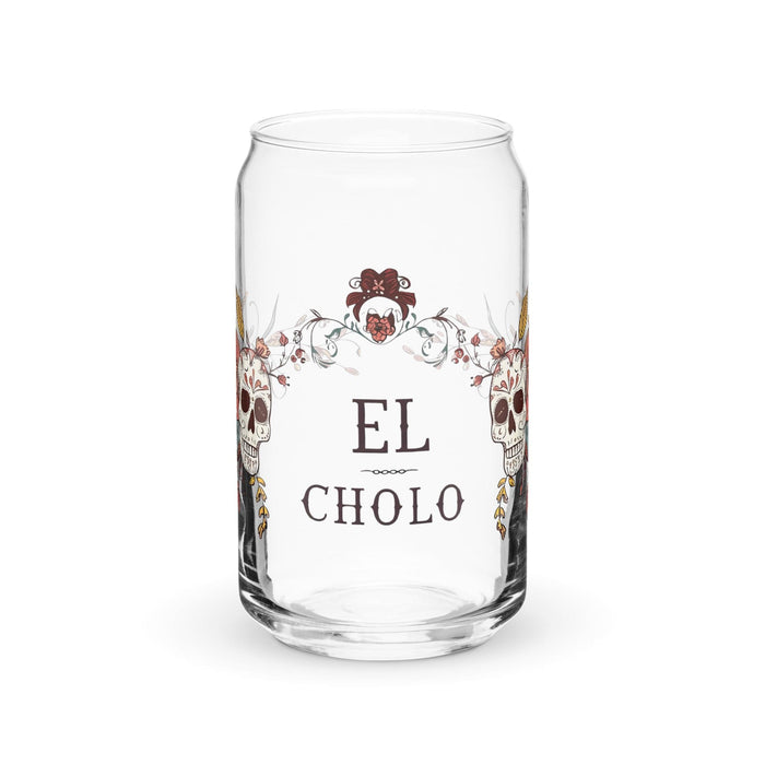 El Cholo Exclusive Art Piece Can-Shaped Glass Home Office Work Mexican Spanish Pride Gift Cup One-Of-A-Kind Calligraphy Glass | E13 Mexicada 16 oz