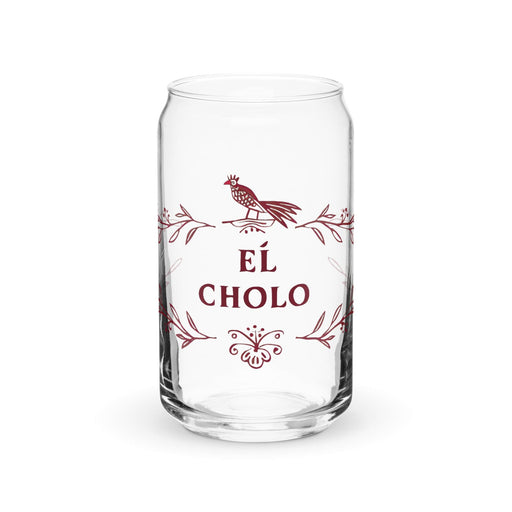 El Cholo Exclusive Art Piece Can-Shaped Glass Home Office Work Mexican Spanish Pride Gift Cup One-Of-A-Kind Calligraphy Glass | E14 Mexicada 16 oz