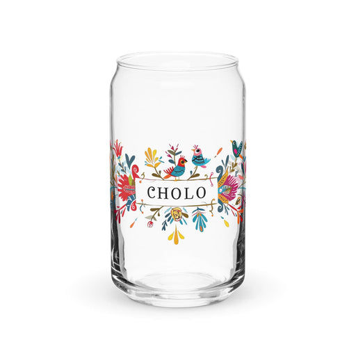 El Cholo Exclusive Art Piece Can-Shaped Glass Home Office Work Mexican Spanish Pride Gift Cup One-Of-A-Kind Calligraphy Glass | E15 Mexicada 16 oz