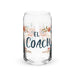 El Coach Exclusive Art Piece Can-Shaped Glass Home Office Work Mexican Spanish Pride Gift Cup One-Of-A-Kind Calligraphy Glass | E26 Mexicada 16 oz