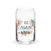 El Coach Exclusive Art Piece Can-Shaped Glass Home Office Work Mexican Spanish Pride Gift Cup One-Of-A-Kind Calligraphy Glass | E28 Mexicada 16 oz