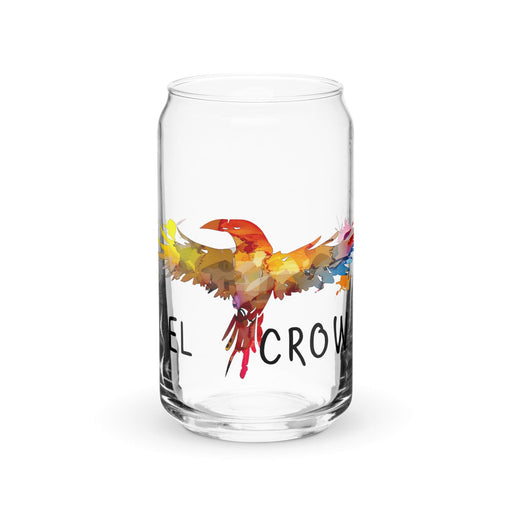 El Crow Exclusive Art Piece Can-Shaped Glass Home Office Work Mexican Spanish Pride Gift Cup One-Of-A-Kind Calligraphy Glass | E21 Mexicada 16 oz