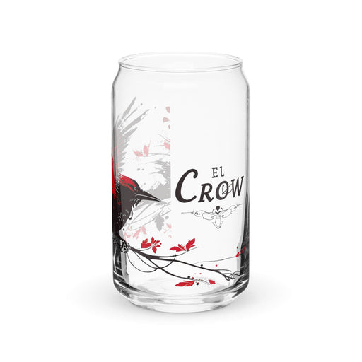 El Crow Exclusive Art Piece Can-Shaped Glass Home Office Work Mexican Spanish Pride Gift Cup One-Of-A-Kind Calligraphy Glass | E22 Mexicada 16 oz