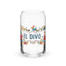 El Divo Exclusive Art Piece Can-Shaped Glass Home Office Work Mexican Spanish Pride Gift Cup One-Of-A-Kind Calligraphy Glass | E11 Mexicada 16 oz