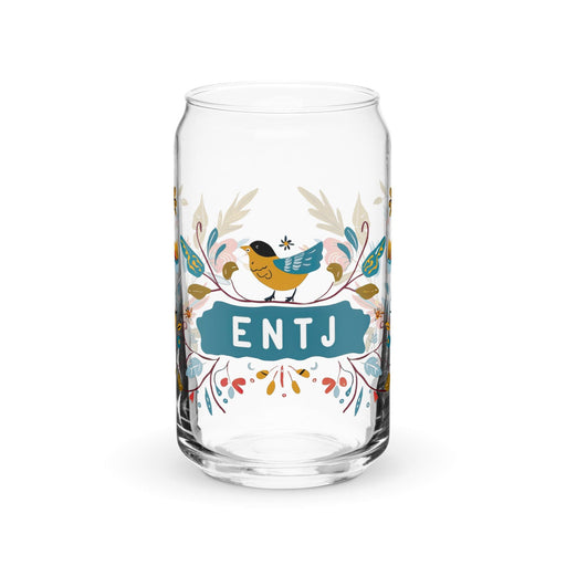 El Entj Exclusive Art Piece Can-Shaped Glass Home Office Work Mexican Spanish Pride Gift Cup One-Of-A-Kind Calligraphy Glass | E1 Mexicada 16 oz