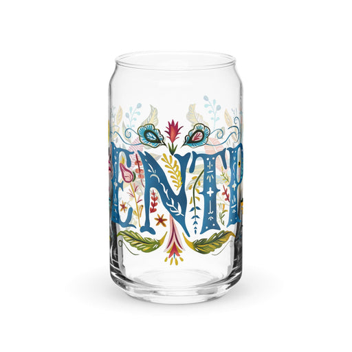 El Entp Exclusive Art Piece Can-Shaped Glass Home Office Work Mexican Spanish Pride Gift Cup One-Of-A-Kind Calligraphy Glass | E1 Mexicada 16 oz