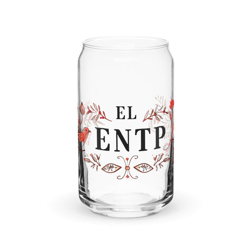 El Entp Exclusive Art Piece Can-Shaped Glass Home Office Work Mexican Spanish Pride Gift Cup One-Of-A-Kind Calligraphy Glass | E7 Mexicada 16 oz