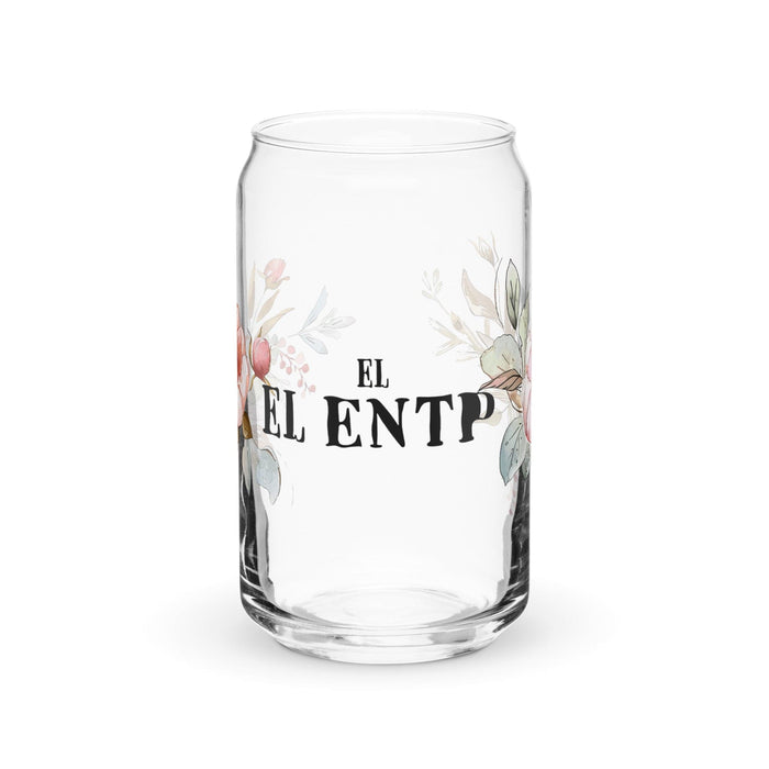 El Entp Exclusive Art Piece Can-Shaped Glass Home Office Work Mexican Spanish Pride Gift Cup One-Of-A-Kind Calligraphy Glass | E8 Mexicada 16 oz