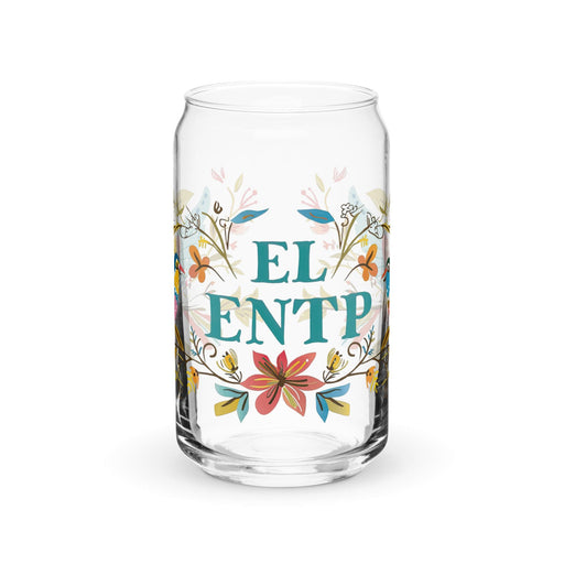 El Entp Exclusive Art Piece Can-Shaped Glass Home Office Work Mexican Spanish Pride Gift Cup One-Of-A-Kind Calligraphy Glass | E13 Mexicada 16 oz