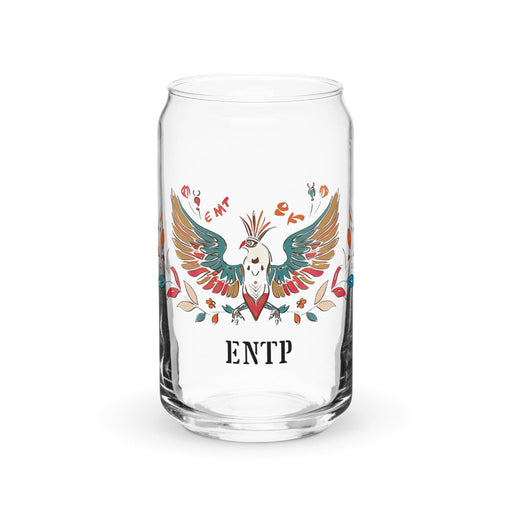 El Entp Exclusive Art Piece Can-Shaped Glass Home Office Work Mexican Spanish Pride Gift Cup One-Of-A-Kind Calligraphy Glass | E15 Mexicada 16 oz